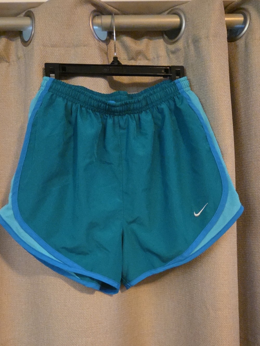 Nike Teal Running Shorts with Blue Trim